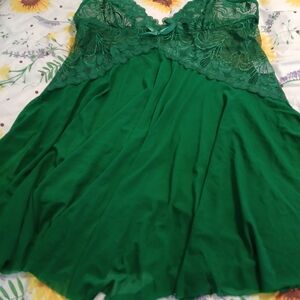 Victoria's Secret Emerald Lace Chemise